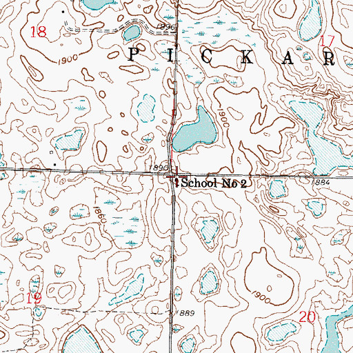 Topographic Map of School Number 2, ND