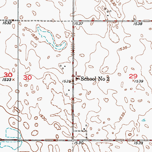 Topographic Map of School Number 2, ND