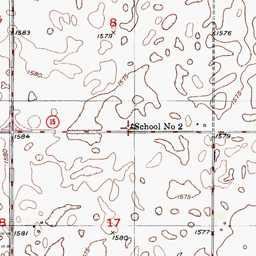 Topographic Map of School Number 2, ND