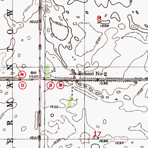 Topographic Map of School Number 2, ND