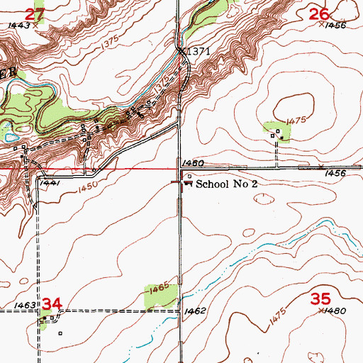 Topographic Map of School Number 2, ND