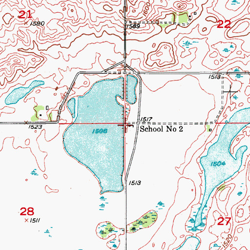 Topographic Map of School Number 2, ND