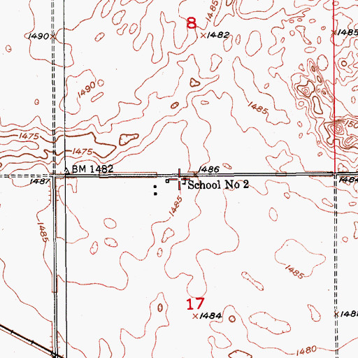 Topographic Map of School Number 2, ND