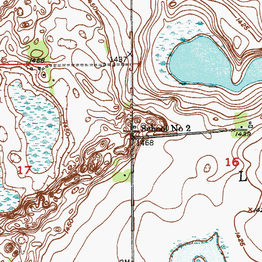 Topographic Map of School Number 2, ND