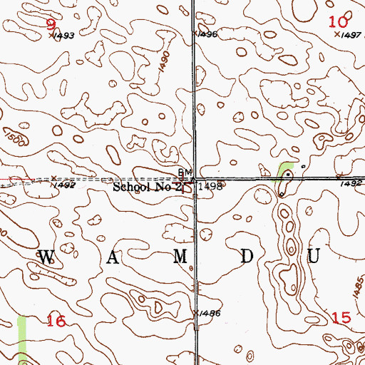 Topographic Map of School Number 2, ND
