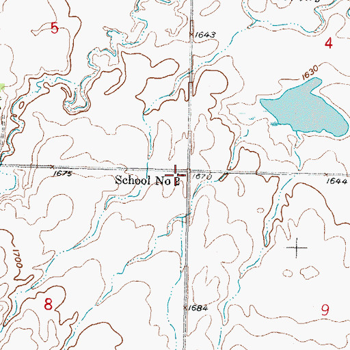 Topographic Map of School Number 2, ND