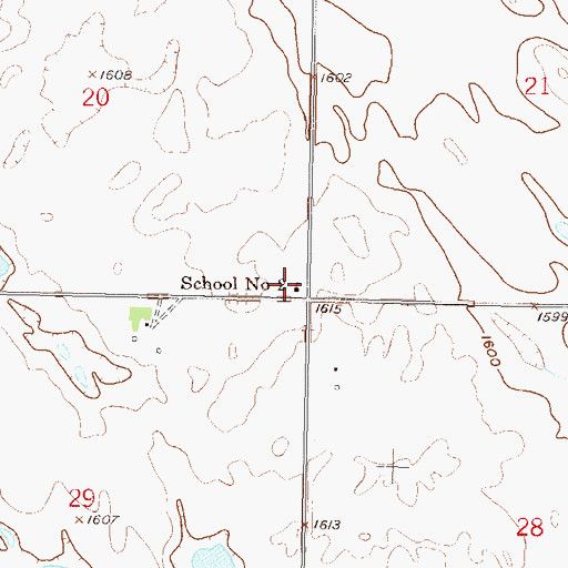 Topographic Map of School Number 2, ND