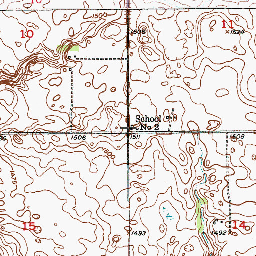 Topographic Map of School Number 2, ND