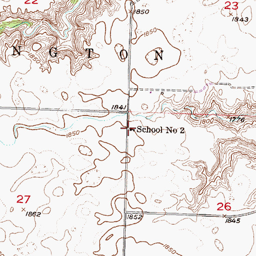 Topographic Map of School Number 2, ND