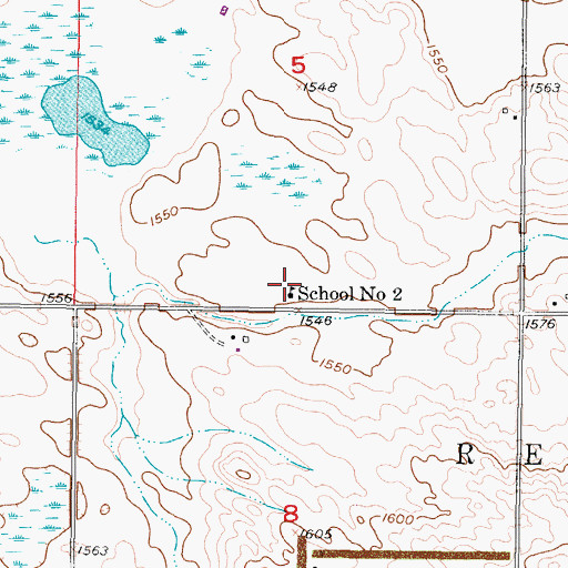 Topographic Map of School Number 2, ND