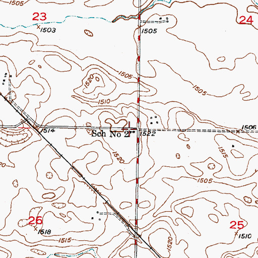 Topographic Map of School Number 2, ND