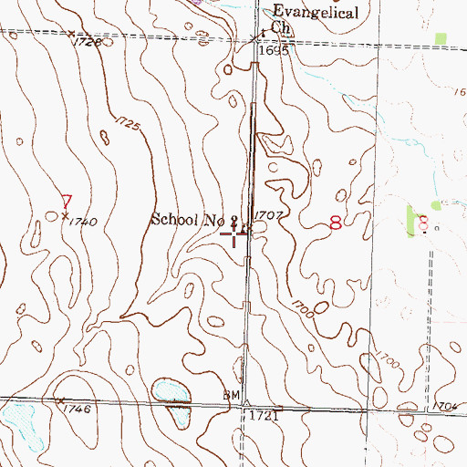 Topographic Map of School Number 2, ND