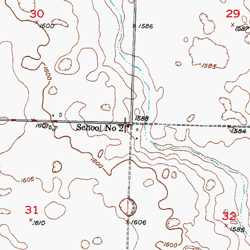 Topographic Map of School Number 2, ND