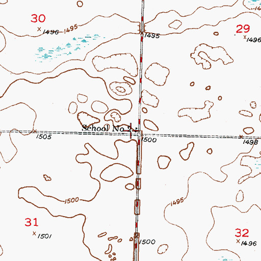 Topographic Map of School Number 2, ND