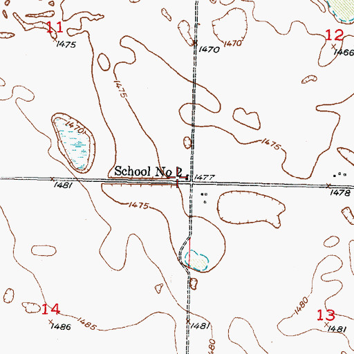 Topographic Map of School Number 2, ND