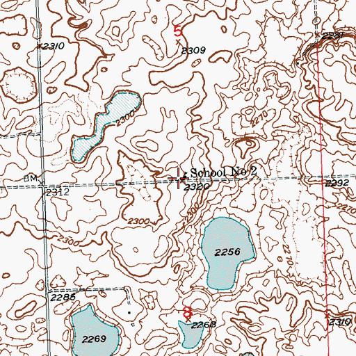 Topographic Map of School Number 2, ND