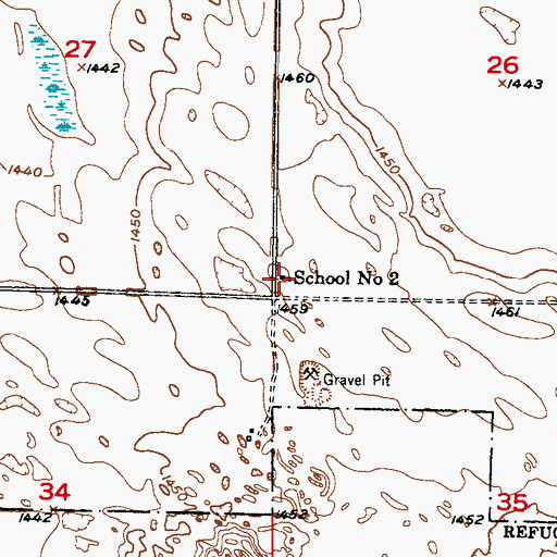 Topographic Map of School Number 2, ND