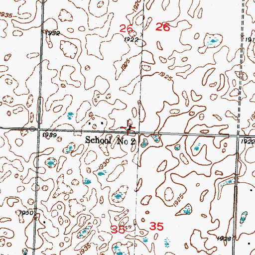 Topographic Map of School Number 2, ND