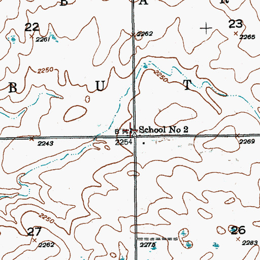 Topographic Map of School Number 2, ND