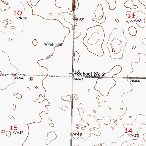 Topographic Map of School Number 2, ND