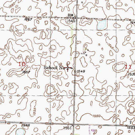 Topographic Map of School Number 2, ND
