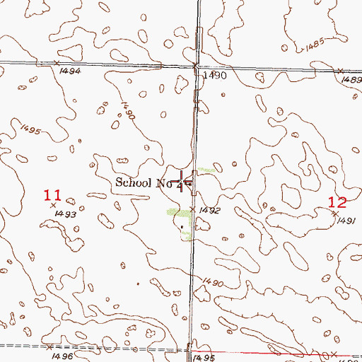 Topographic Map of School Number 2, ND