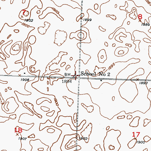 Topographic Map of School Number 2, ND