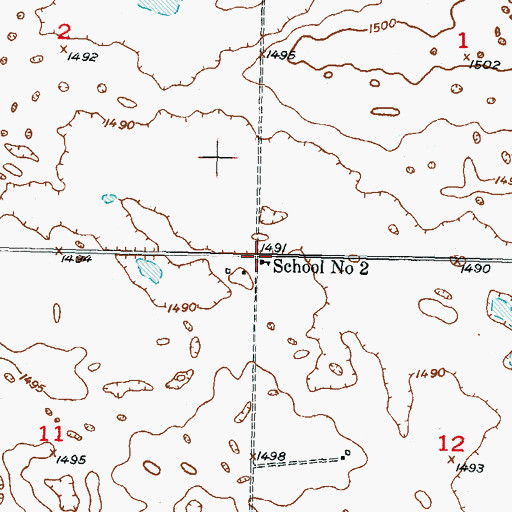 Topographic Map of School Number 2, ND
