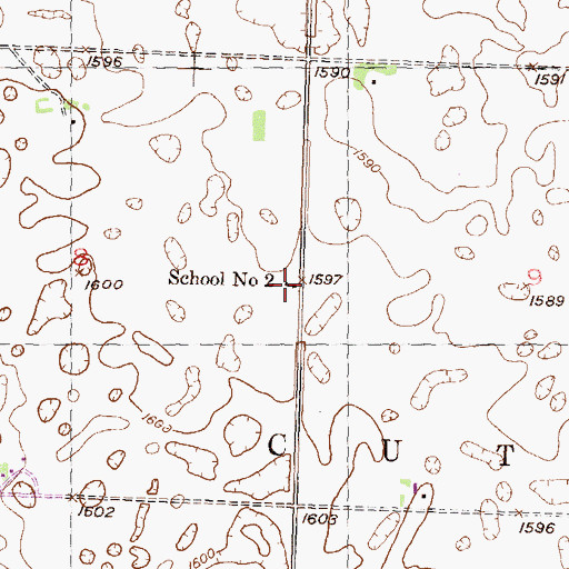 Topographic Map of School Number 2, ND