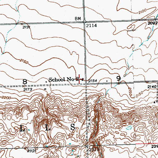 Topographic Map of School Number 2, ND