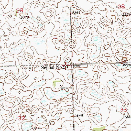 Topographic Map of School Number 2, ND