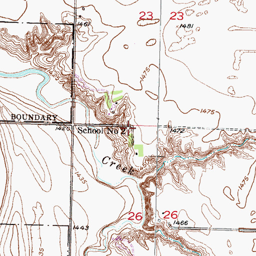 Topographic Map of School Number 2, ND