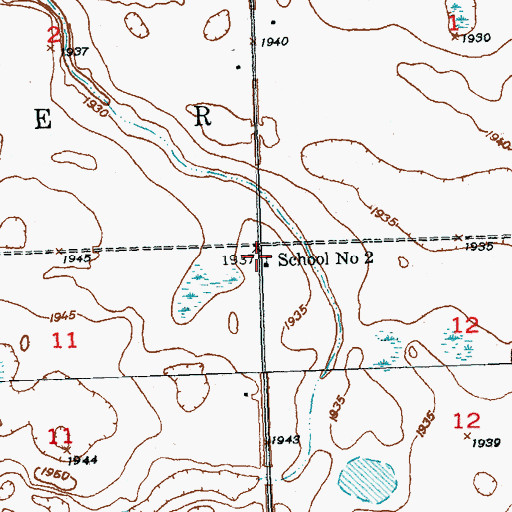 Topographic Map of School Number 2, ND