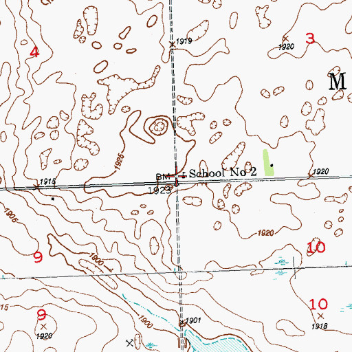 Topographic Map of School Number 2, ND