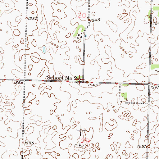 Topographic Map of School Number 2, ND