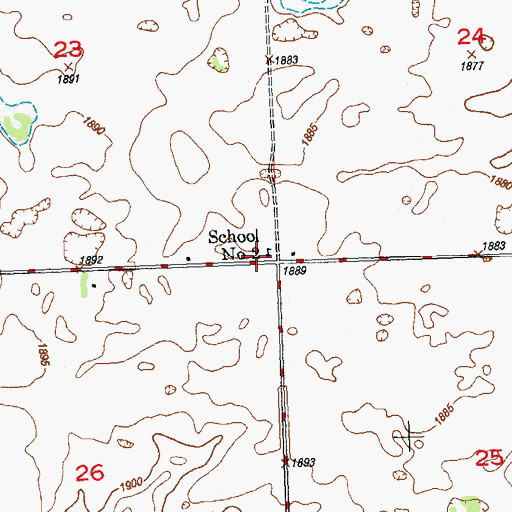 Topographic Map of School Number 2, ND