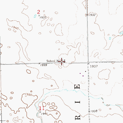 Topographic Map of School Number 2, ND