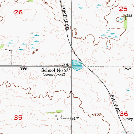 Topographic Map of School Number 2, ND