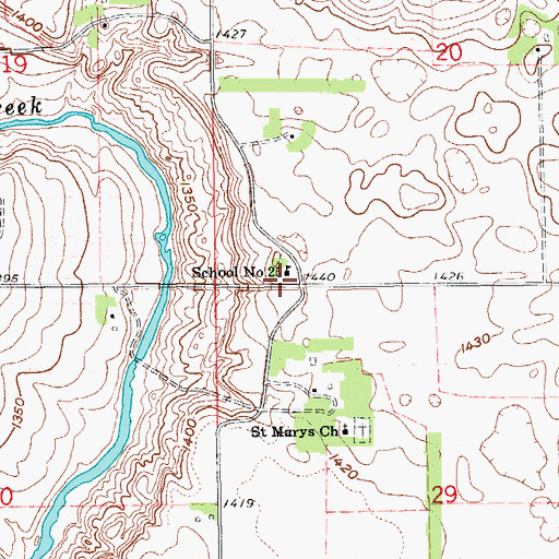 Topographic Map of School Number 25, ND