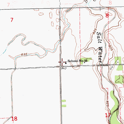 Topographic Map of School Number 25, ND
