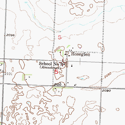 Topographic Map of School Number 3, ND