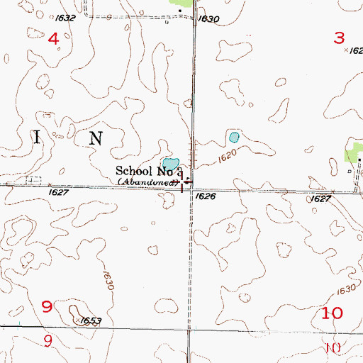 Topographic Map of School Number 3, ND
