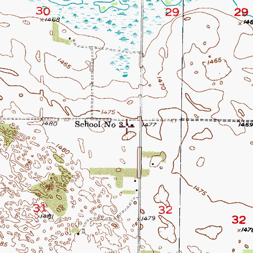 Topographic Map of School Number 3, ND