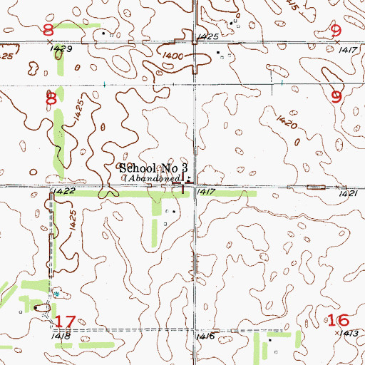 Topographic Map of School Number 3, ND