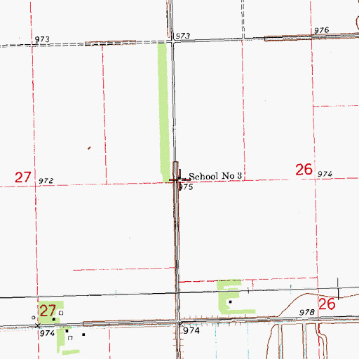 Topographic Map of School Number 3, ND