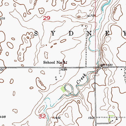 Topographic Map of School Number 3, ND