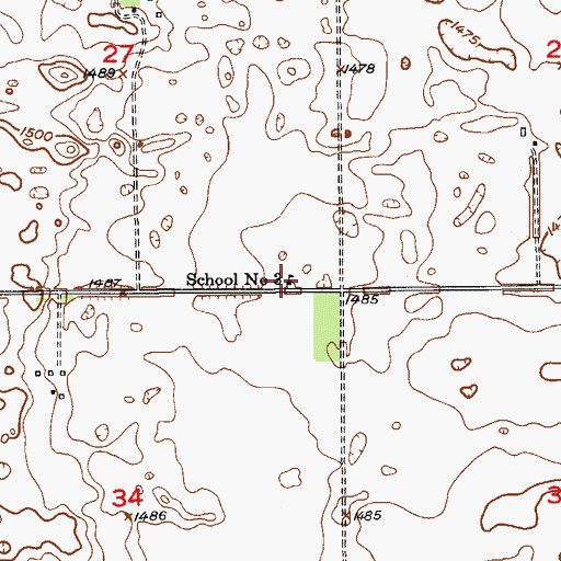 Topographic Map of School Number 3, ND