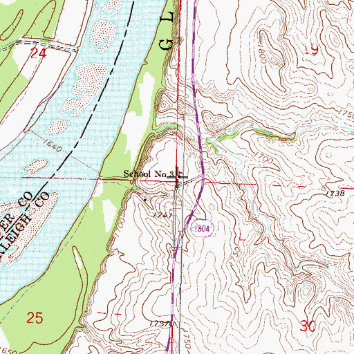 Topographic Map of School Number 3, ND