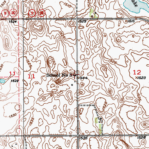 Topographic Map of School Number 3, ND