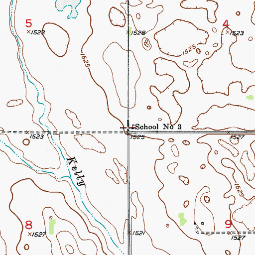 Topographic Map of School Number 3, ND